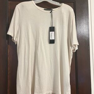 New Jenni Kayne Cotton Basic Tee Ivory Size XL